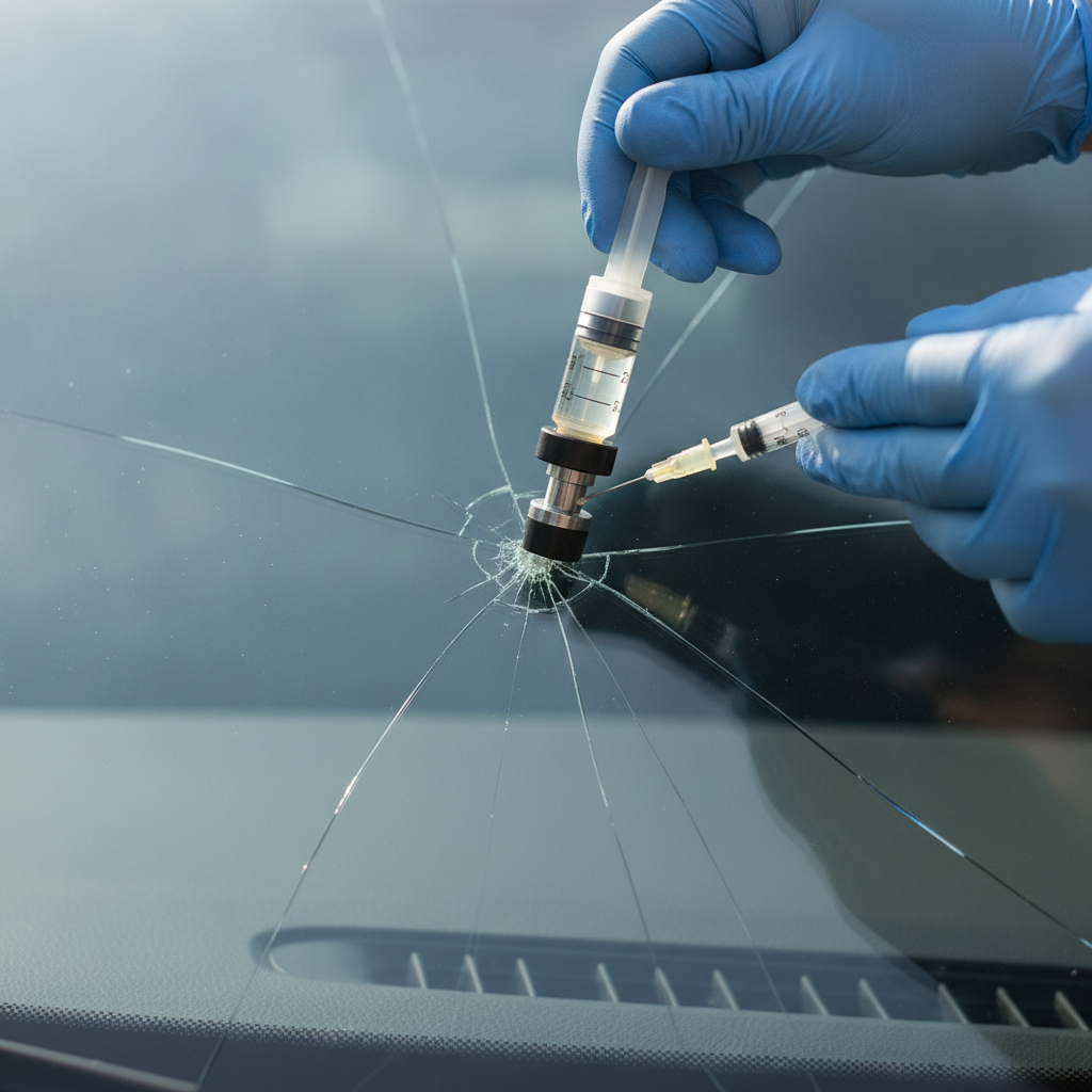 Windshield Crack Repair just hands